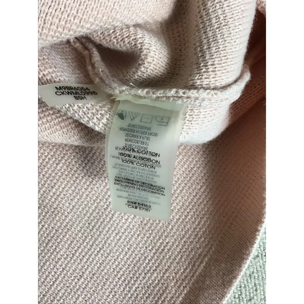 Calvin Klein Knit Pencil Skirt Floral Embroidery Detail Pink Sz. Small